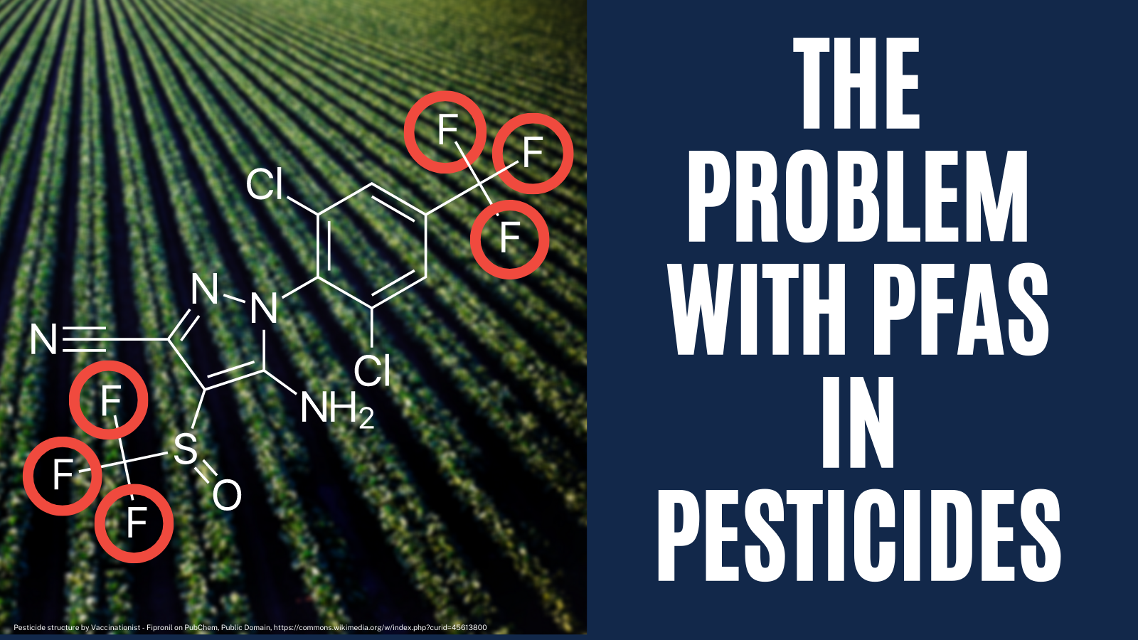 Pesticides, already products of concern for the environment, can also contain PFAS, also products of great concern. With the known environmental impacts of PFAS, alongside their alarming persistence, should this be allowed to continue?